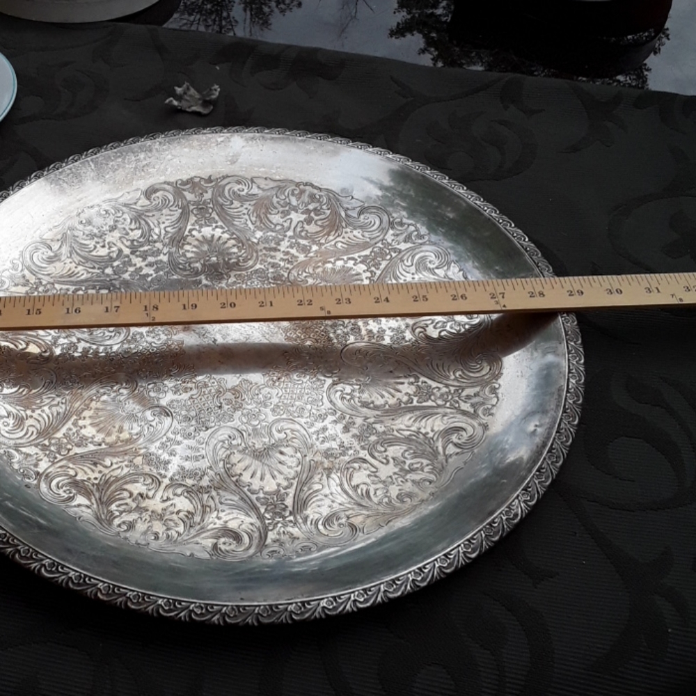 Vintage Large Beautiful Silver Service Tray